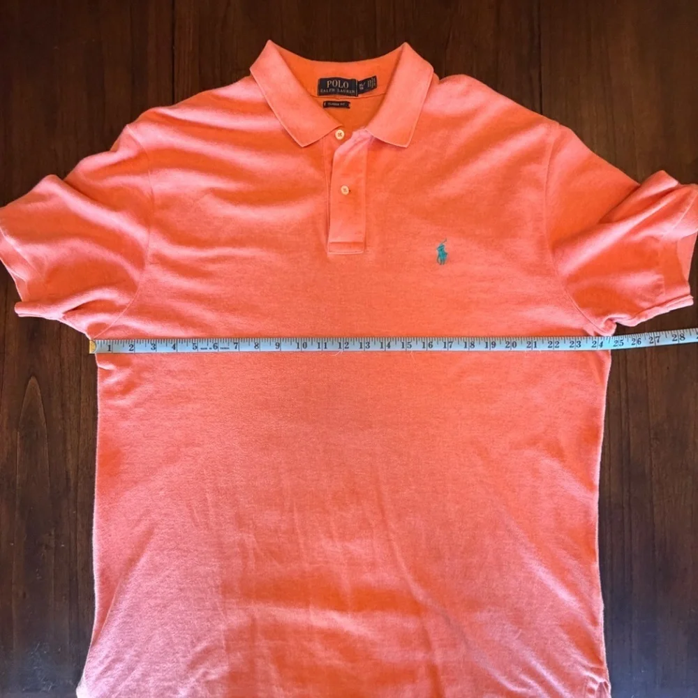 Polo Ralph Lauren Men's Orange Polo Cotton Preppy Shirt, Size XL